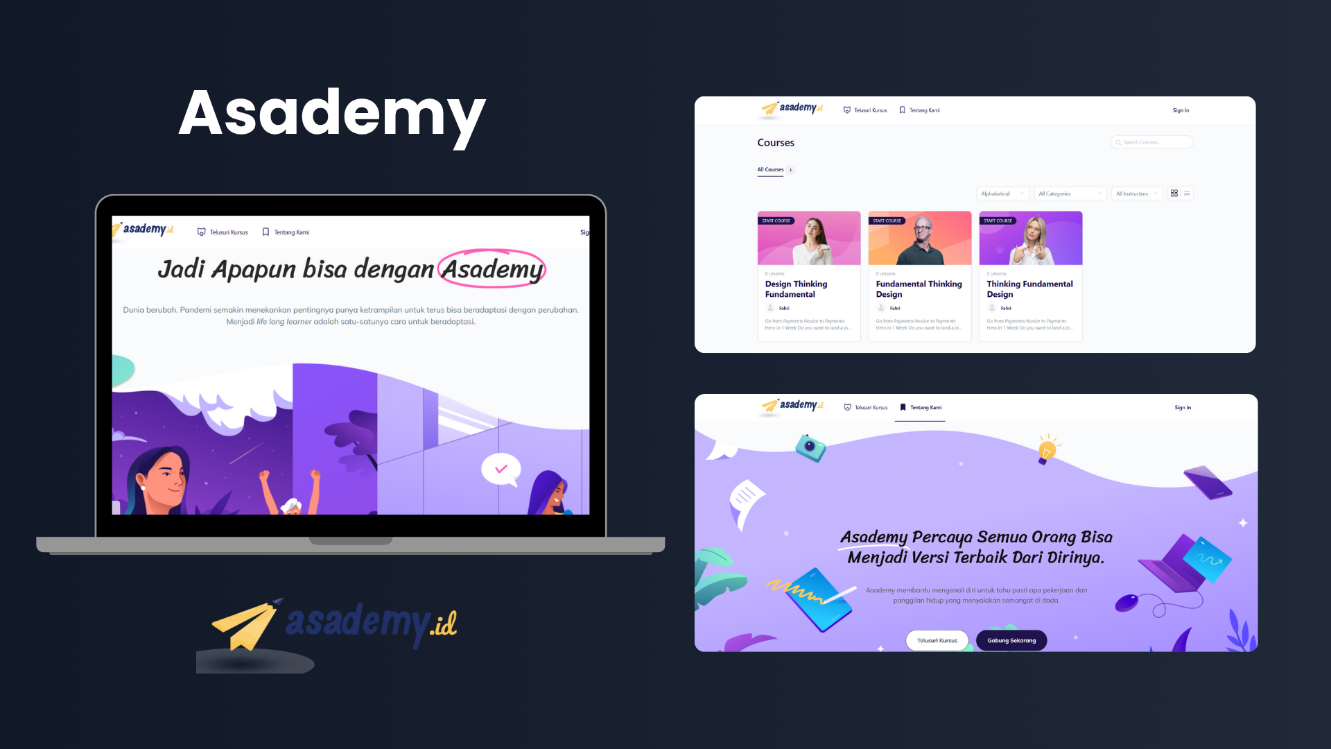 Asademy interface