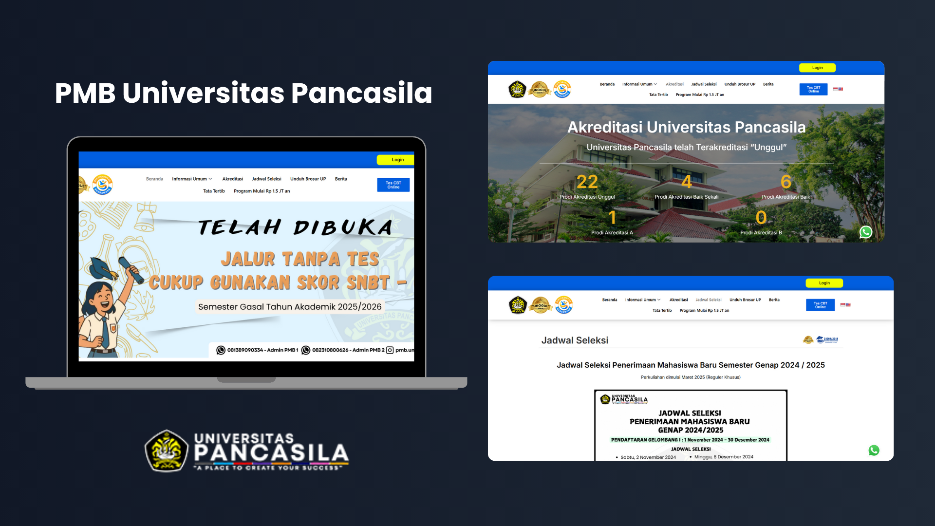 PMB Universitas Pancasila interface